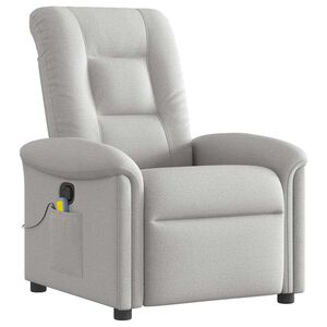 vidaXL Cadeira de massagem reclin&aacute;vel tecido cinzento