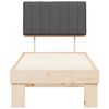 vidaXL Estrutura de Cama com Cabeceira Estofada Cinza Escuro