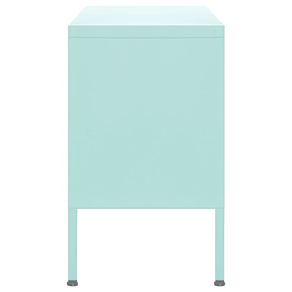 vidaXL Móvel de TV aço 105x35x50 cm verde-hortelã