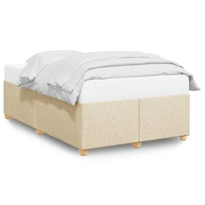 vidaXL Estrutura de cama sem colch&atilde;o 120x190 cm tecido creme