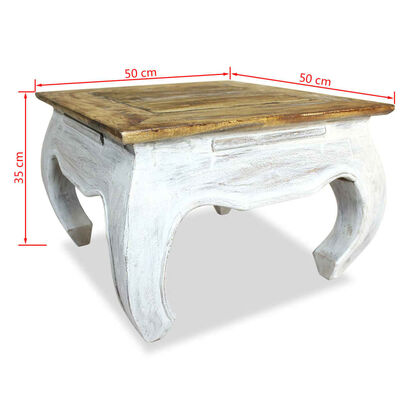 vidaXL Mesa de apoio madeira reciclada maciça 50x50x35 cm