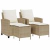 vidaXL 4 pcs conjunto de sof&aacute;s para jardim c/ almofad&otilde;es vime PE bege