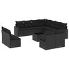 vidaXL 12 pcs conjunto de sof&aacute;s de jardim c/ almofad&otilde;es vime PE preto