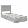 vidaXL Cama com Armazenamento com cabeceira Cinza Sonoma 100 x 200 cm