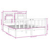 vidaXL Estrutura de cama casal 135x190 cm madeira maci&ccedil;a branco