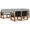 vidaXL Conjunto de Sof&aacute;s para Exterior 7 pcs Cinza Natural e Claro