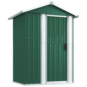 vidaXL Abrigo de jardim 126x97,5x177 cm a&ccedil;o galvanizado verde