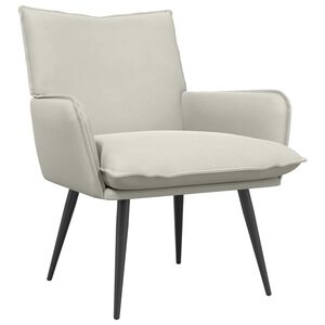 vidaXL poltrona Creme Veludo