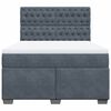 vidaXL Cama com molas/colch&atilde;o 160x200 cm veludo cinzento-escuro