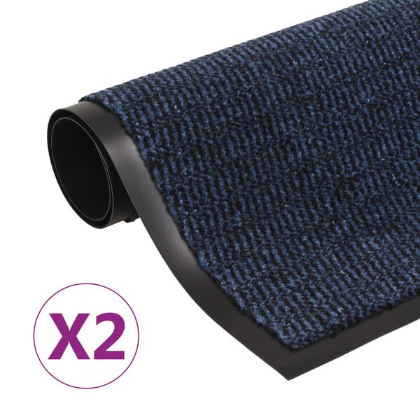 vidaXL Tapete controlo p&oacute; retangular tufado 2 pcs 120x180 cm azul