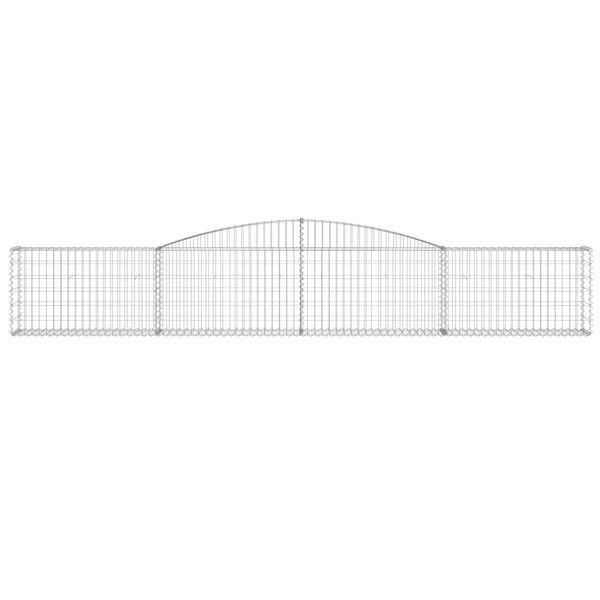 vidaXL Cestos gabião arqueados 2 pcs 400x30x60/80 cm ferro galvanizado