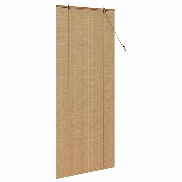 vidaXL Estores de rolo com cortinas Manual Castanho 80 x 220 cm Bambu
