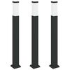 vidaXL Lumin&aacute;rias de poste, 3 unidades, 80 cm, pretas, IP44