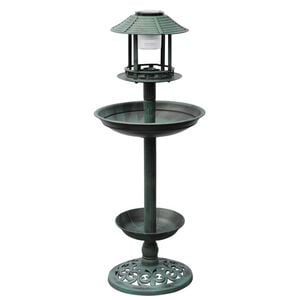 vidaXL Banheira/comedouro de p&aacute;ssaros com luz solar