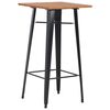 vidaXL 3 pcs conjunto de bar em a&ccedil;o preto e castanho