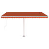 vidaXL Toldo retr&aacute;til manual com LED 450x350 cm laranja e castanho
