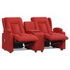 vidaXL Poltrona massagem 2 lug. recl. c/ suporte copo couro art. tinto