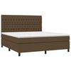 vidaXL Cama box spring c/ colch&atilde;o/LED 180x200cm tecido castanho-escuro