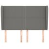 vidaXL Cabeceira cama c/ abas tecido 147x23x118/128 cm cinzento-escuro