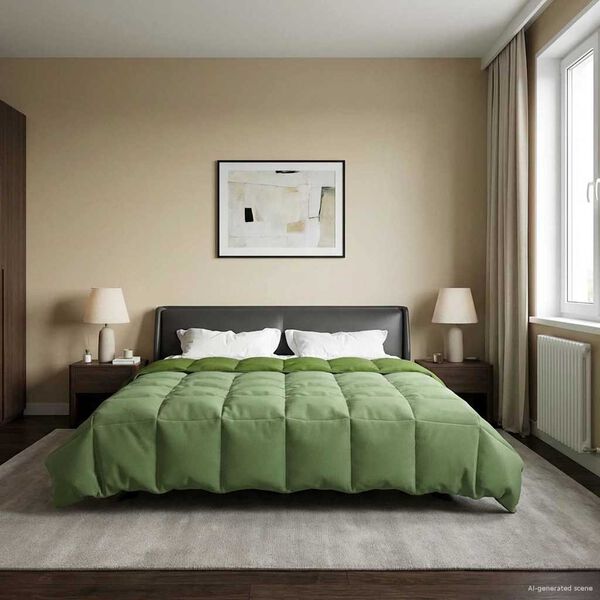 vidaXL Edredom de Ver&atilde;o Simples Verde 240 x 260 cm Microfibra