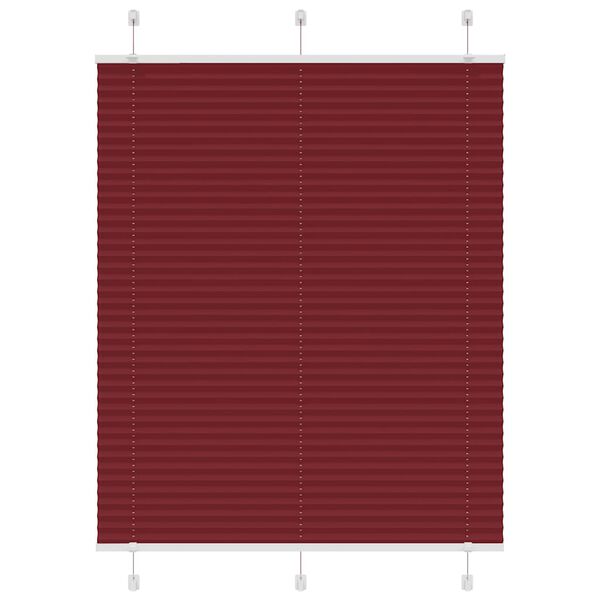 vidaXL Plissado Cego Bord&eacute;us Vermelho 105x150 cm Largura Tecido