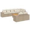 vidaXL 9 pcs conjunto de sof&aacute;s p/ jardim com almofad&otilde;es vime PE bege