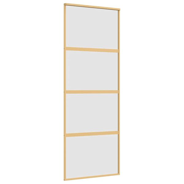 vidaXL Porta deslizante 76x205 cm vidro ESG fosco/alumínio dourado