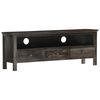 vidaXL M&oacute;vel de TV 120x30x45 cm madeira de mangueira maci&ccedil;a preto