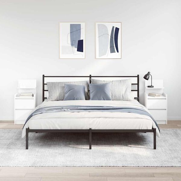 vidaXL Mesas de cabeceira com 2 gavetas 2 pcs 38x34x80 cm branco