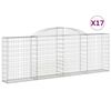 vidaXL Cestos gabi&atilde;o arqueados 17pcs 300x30x100/120 ferro galvanizado