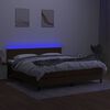 vidaXL Cama box spring c/ colch&atilde;o/LED 180x200cm tecido castanho-escuro