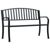 vidaXL Banco jardim 125 cm a&ccedil;o preto