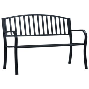vidaXL Banco jardim 125 cm a&ccedil;o preto
