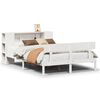 vidaXL Cama com estante sem colch&atilde;o 120x190 cm pinho maci&ccedil;o branco