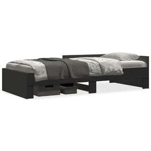 vidaXL Estrutura de cama 75x190 cm derivados de madeira preto