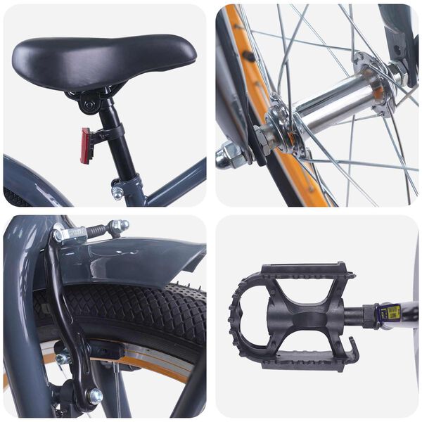 vidaXL Bicicleta Infantil 18 Polegadas para 5-7 anos Cinza Escuro