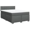 vidaXL Cama com molas/colch&atilde;o 160x200 cm tecido cinzento-escuro