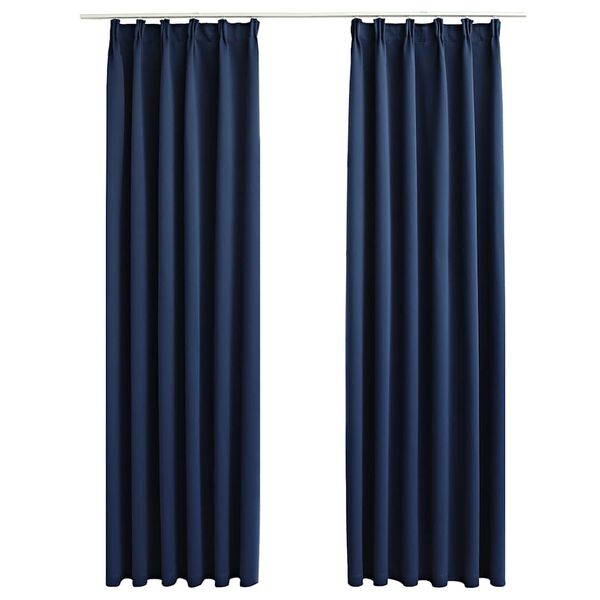 vidaXL Cortinas blackout com ganchos 2 pcs 140x245 cm azul