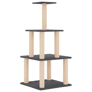 vidaXL &Aacute;rvore p/ gatos c/ postes arranhadores sisal 111cm cinza-escuro