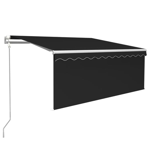 vidaXL Toldo autom&aacute;tico c/ estore/LED/sensor de vento 3x2,5m antracite