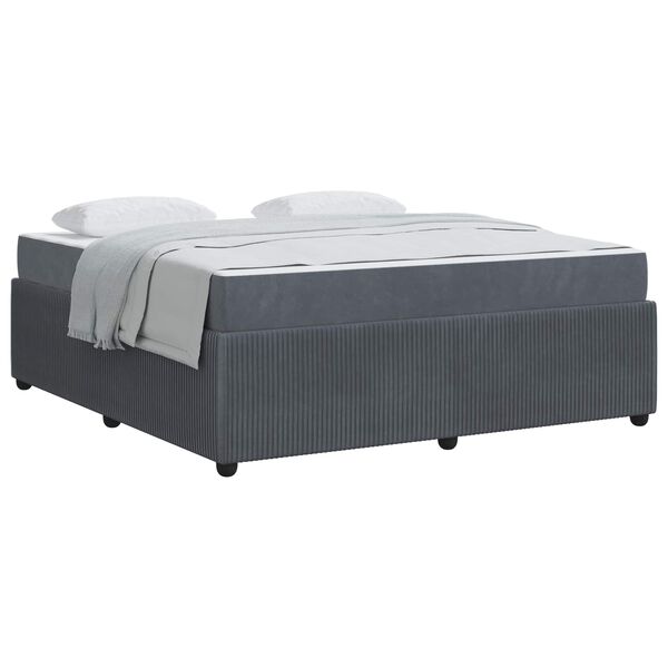 vidaXL Estrutura da Cama com colch&atilde;o Cinza Escuro 180 x 200 cm tecido