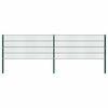 vidaXL Painel de veda&ccedil;&atilde;o com postes de ferro 349x80 cm verde