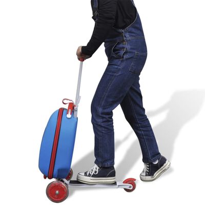 vidaXL Scooter para crianças com mala azul