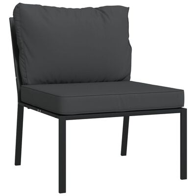 vidaXL Cadeiras de jardim c/ almofadões cinzentos 2 pcs 60x74x79cm aço