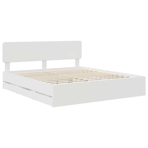 vidaXL Estrutura da Cama Branco 180 x 200 cm Madeira engenheirada