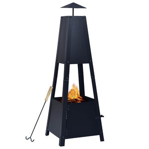 vidaXL Braseira 35x35x99 cm a&ccedil;o preto