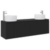 vidaXL Conjunto de Arm&aacute;rios para Banheiro 3 unid. Preto