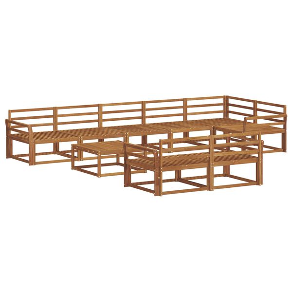 vidaXL Conjunto de Sof&aacute;s para Exterior 9 pcs Natural