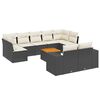 vidaXL 10 pcs conjunto sof&aacute;s de jardim c/ almofad&otilde;es vime PE preto