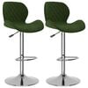 vidaXL Bancos de bar 2 pcs veludo verde-escuro